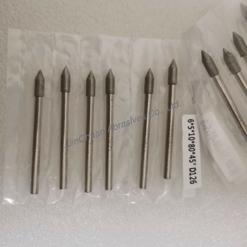 Custom-Made 6*5*10*80mm  30°-120° D126 Electroplated Grinding Bits For Cemented Carbide