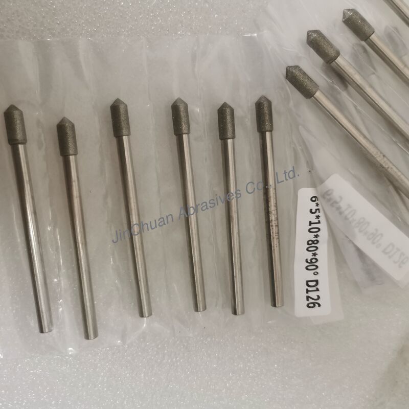 Custom-Made 6*5*10*80mm  30°-120° D126 Electroplated Grinding Bits For Cemented Carbide